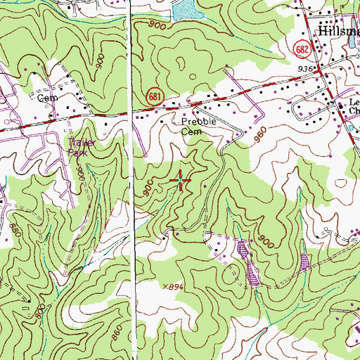 Topographic Map of Sunburst District, VA