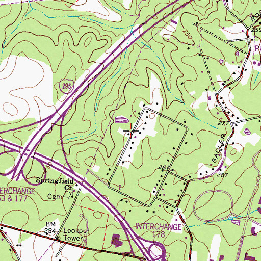 Topographic Map of Three Chopt District, VA