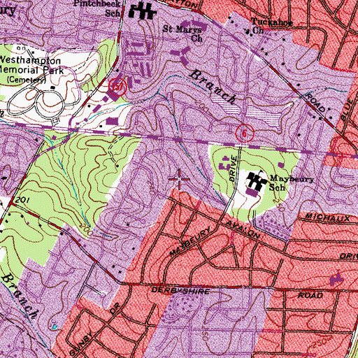 Topographic Map of Tuckahoe District, VA