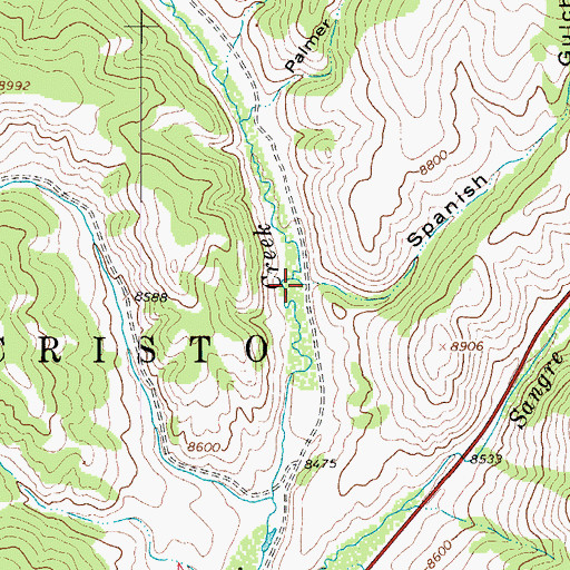 Topographic Map of Spanish Gulch, CO