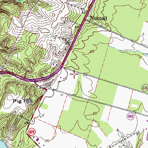Topographic Map of Ware District, VA