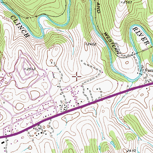 Topographic Map of Western District, VA