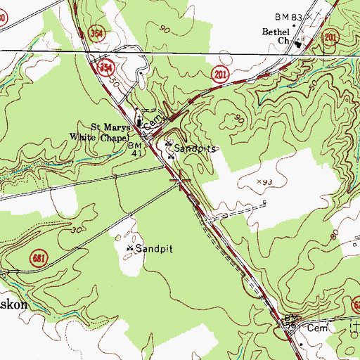 Topographic Map of White Chapel District (historical), VA