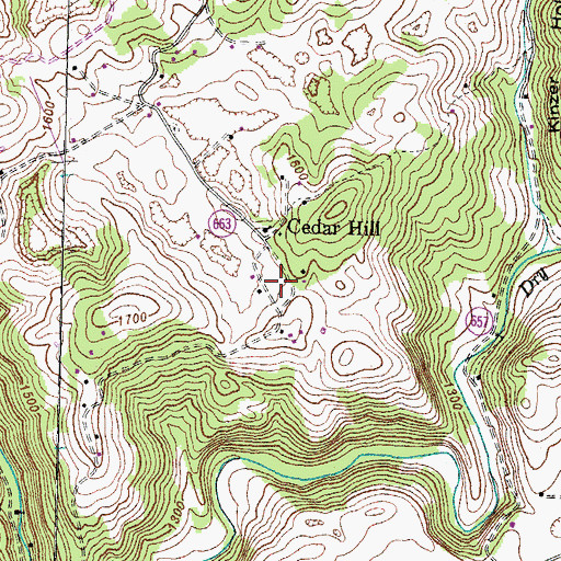 Topographic Map of White Shoals District (historical), VA
