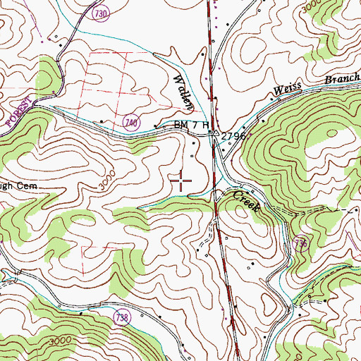 Topographic Map of Wilson Creek District, VA