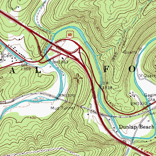 Topographic Map of Covington District, VA