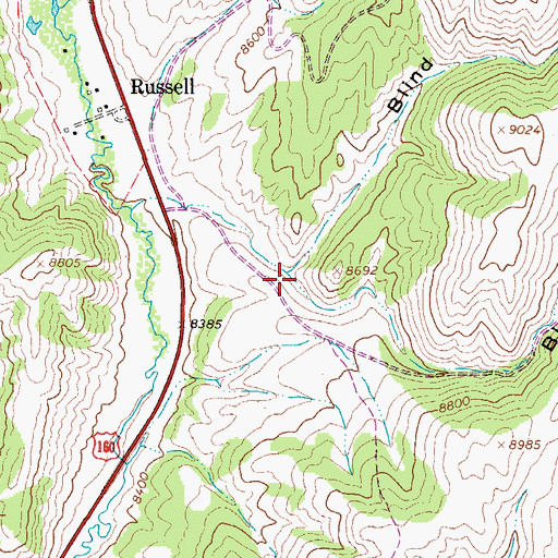 Topographic Map of Blind Canyon, CO