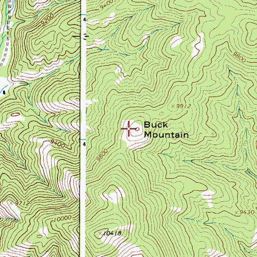 Topographic Map of Buck Mountain, CO