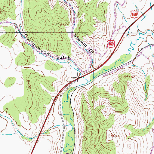 Topographic Map of Cottonwood Gulch, CO