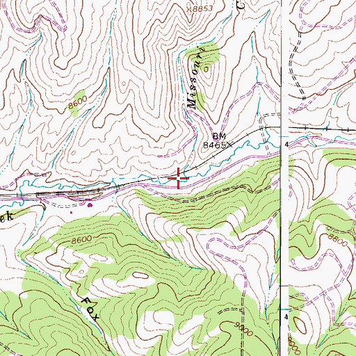 Topographic Map of Missouri Creek, CO