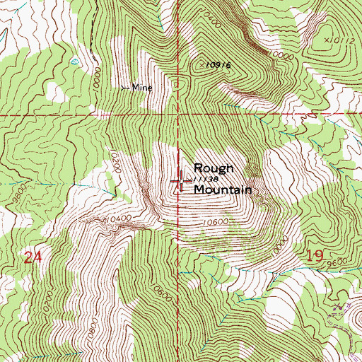 Topographic Map of Rough Mountain, CO