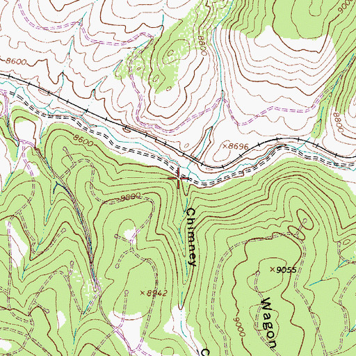 Topographic Map of Chimney Canyon, CO