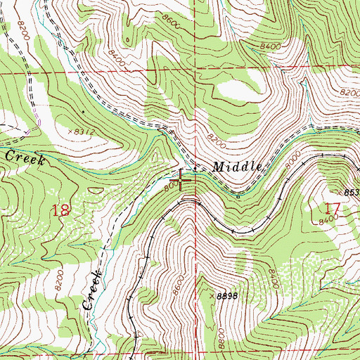 Topographic Map of South Middle Creek, CO