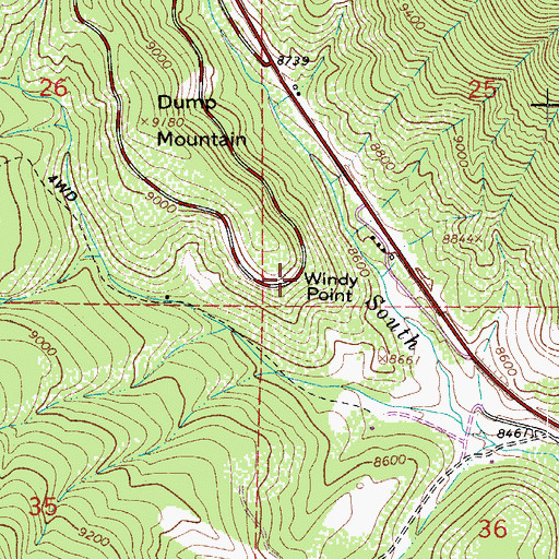Topographic Map of Windy Point, CO