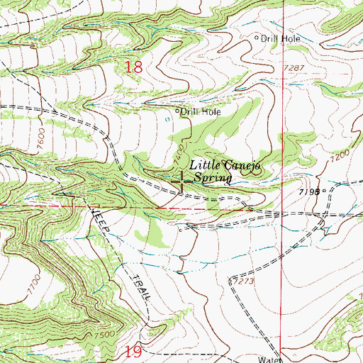 Topographic Map of Little Canejo Spring, CO