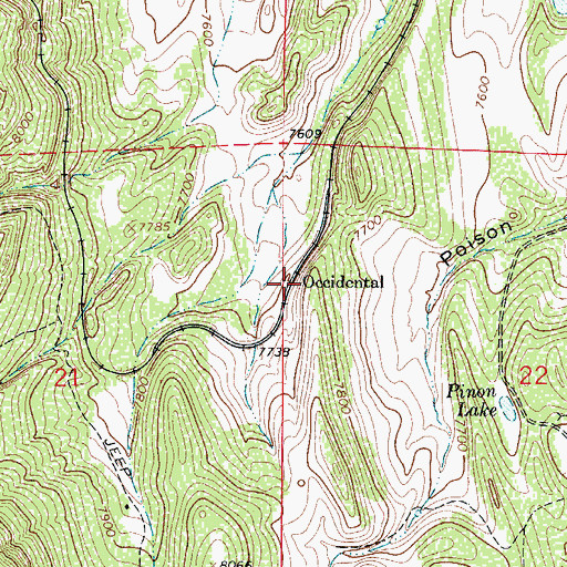 Topographic Map of Occidental, CO