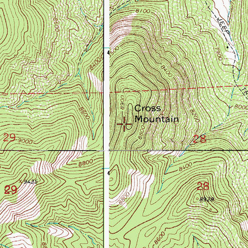 Topographic Map of Cross Mountain, CO