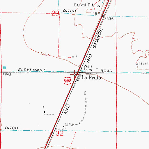 Topographic Map of La Fruto, CO