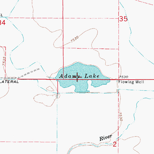 Topographic Map of Adams Lake, CO