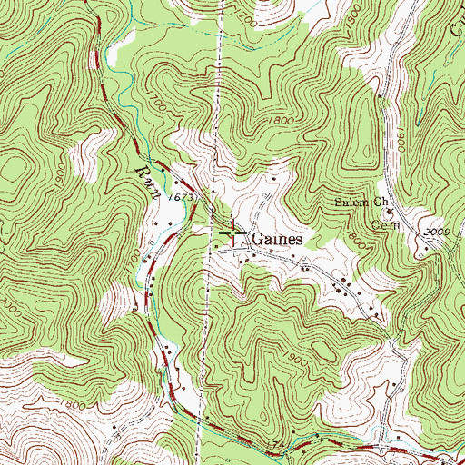 Topographic Map of Banks District (historical), WV