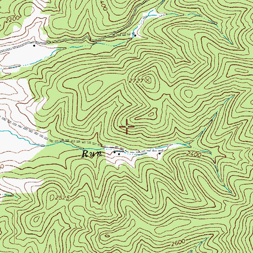 Topographic Map of Beverly District, WV