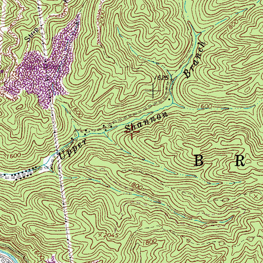 Topographic Map of Browns Creek District, WV