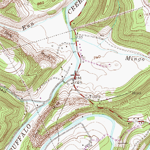 Topographic Map of Buffalo District (historical), WV