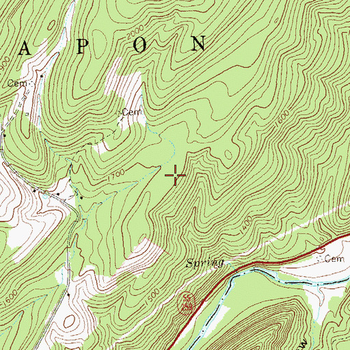Topographic Map of Capon District, WV