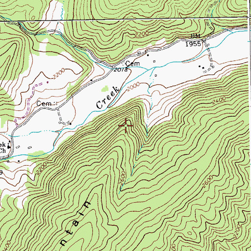 Topographic Map of Central District, WV