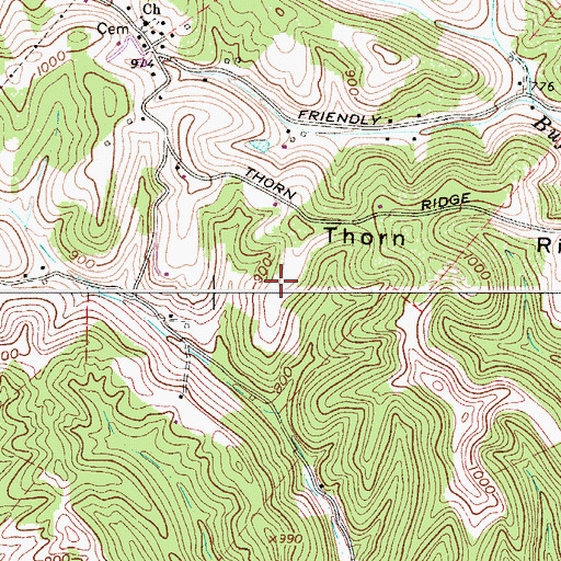 Topographic Map of Central District, WV