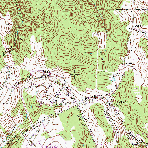 Topographic Map of Clay District, WV