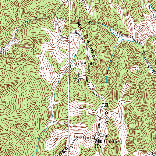 Topographic Map of Clendenin District, WV