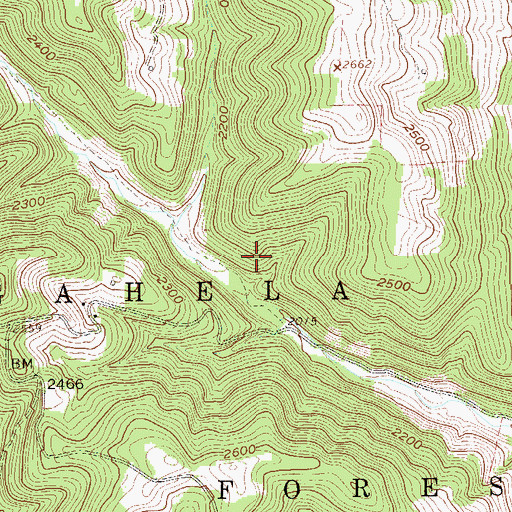 Topographic Map of Clover District, WV