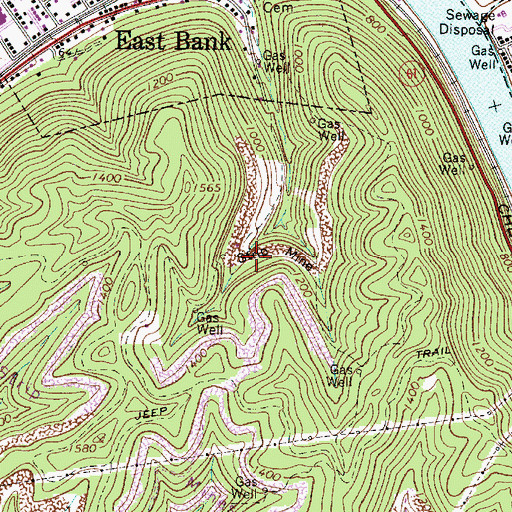 Topographic Map of District 1, WV