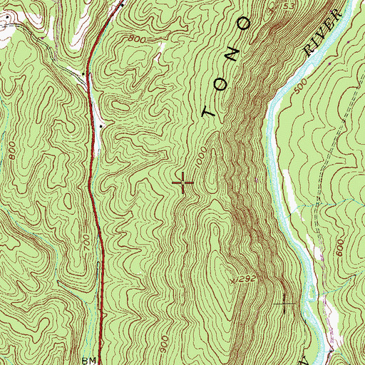 Topographic Map of District 1, WV
