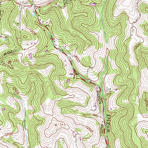 Topographic Map of District 1, WV