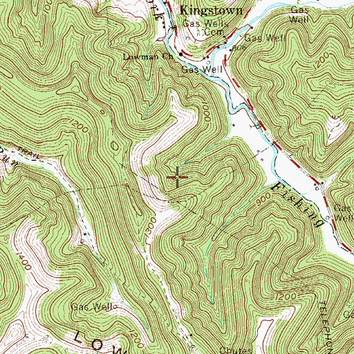 Topographic Map of District 1, WV