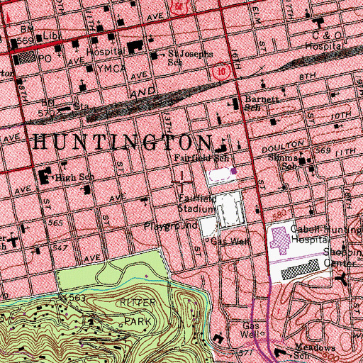 Topographic Map of District 2, WV
