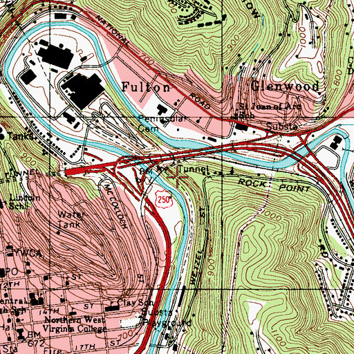 Topographic Map of District 2, WV