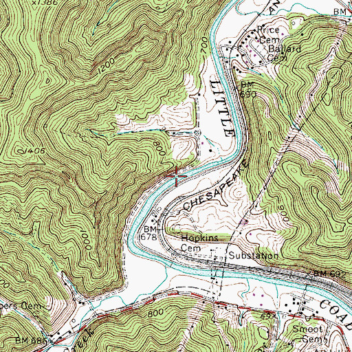 Topographic Map of District 3, WV