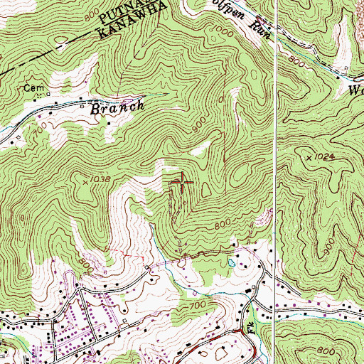 Topographic Map of District 3, WV