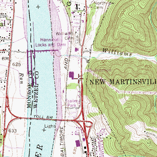 Topographic Map of District 3, WV