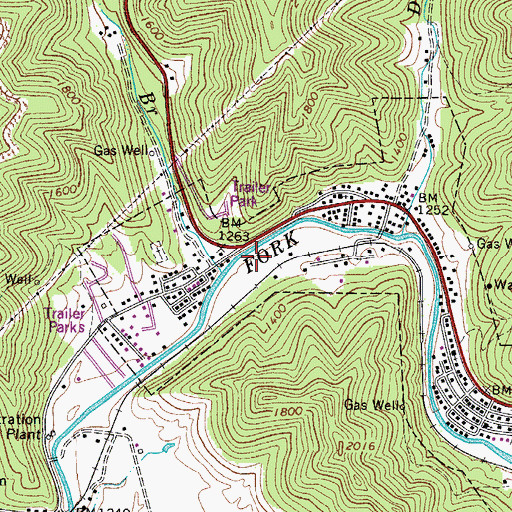 Topographic Map of District 3, WV