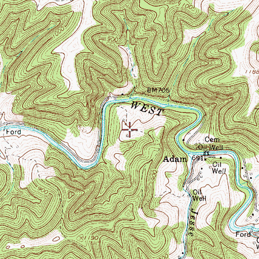 Topographic Map of District 4, WV