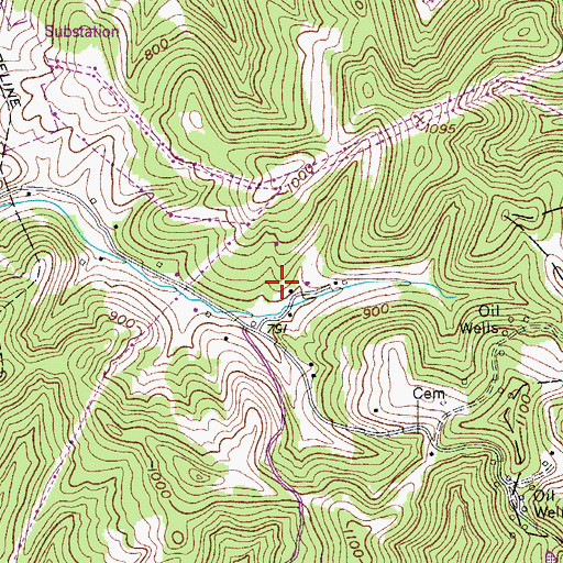 Topographic Map of District A, WV
