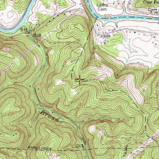 Topographic Map of District C, WV