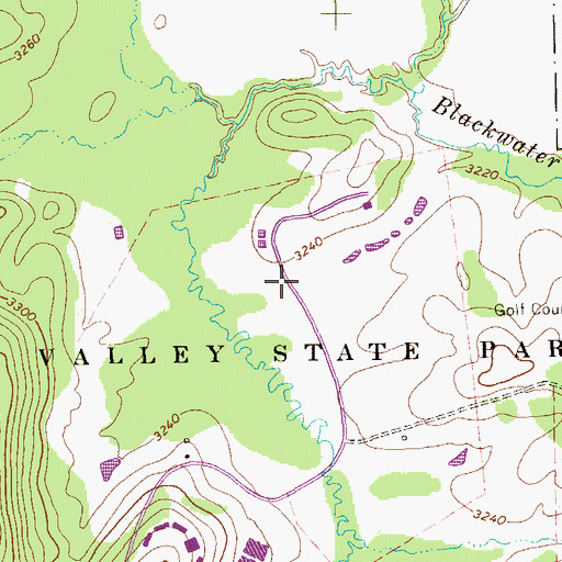 Topographic Map of Dry Fork District, WV