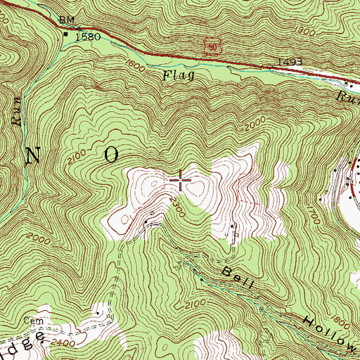 Topographic Map of Fifth District, WV