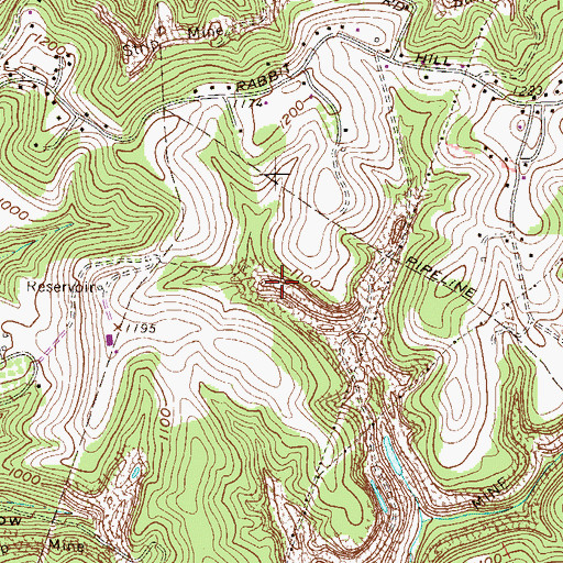 Topographic Map of Follansbee District, WV