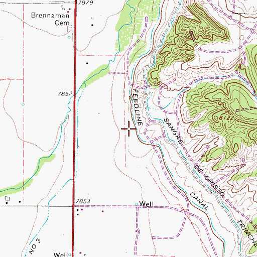 Topographic Map of Feedline Canal, CO
